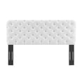 thumbnail image 5 of Tufted Headboard, Full Queen Size, Velvet, White, Modern Contemporary Urban Design, Bedroom Master Guest Suite, 5 of 7