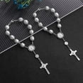 thumbnail image 3 of 2 Pieces Car Mirror Hanging Cross Car Rosary Rearview Mirror Pendant Hanging Accessories(White), 3 of 5