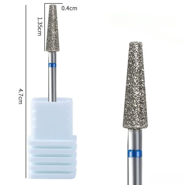 Broca de diamante para uñas, fresa para limpieza de cutículas, Gel, eliminación de desbordamiento, herramienta de manicura y pedicura, 1 ud.