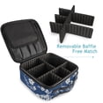 thumbnail image 4 of FORMRS Travel Makeup Bag Large Capacity Train Case Cosmetic Organizer with Adjustable Dividers, Floral Ocean Waves, 4 of 8