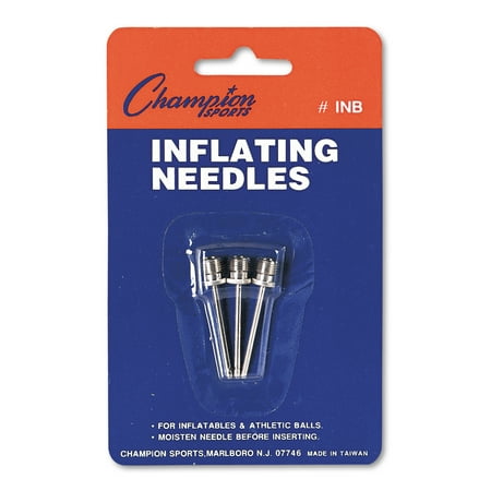 Champion Sports Nickel-Plated Inflating Needles for Electric Inflating Pump, 3/Pack