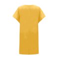 thumbnail image 3 of Robes pour Femmes 2024 Été Oversize Manches Courtes Couleur Unie Col en V Douce Confortable Longue Robe Rabais de 50 % Liquidation!, 3 of 7
