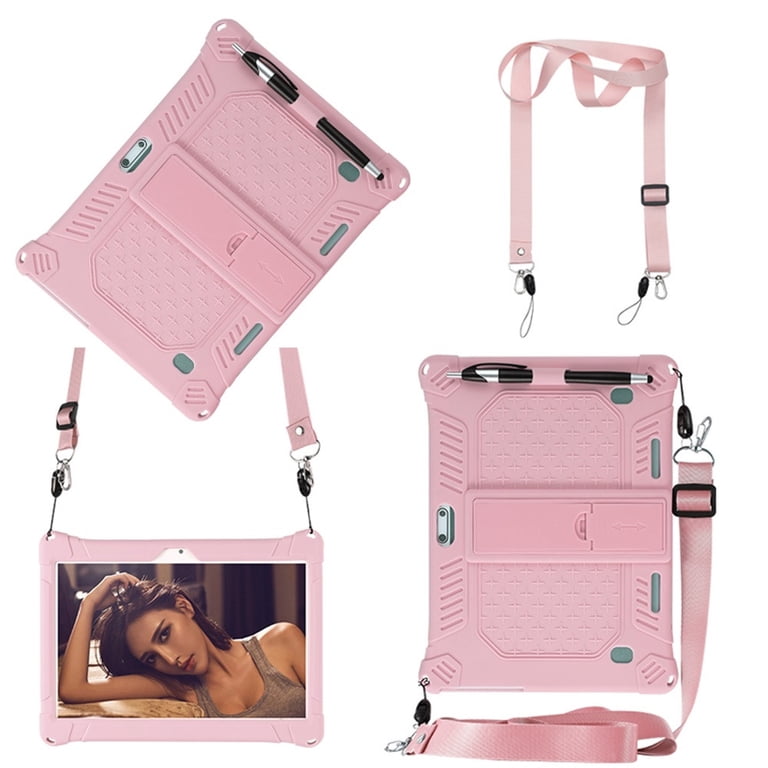 Custodia Silicone Per Tablet Keenlove 10 Pollici - Ultra Leggera Con Supporto, Rosa, Morbida TPU - 2