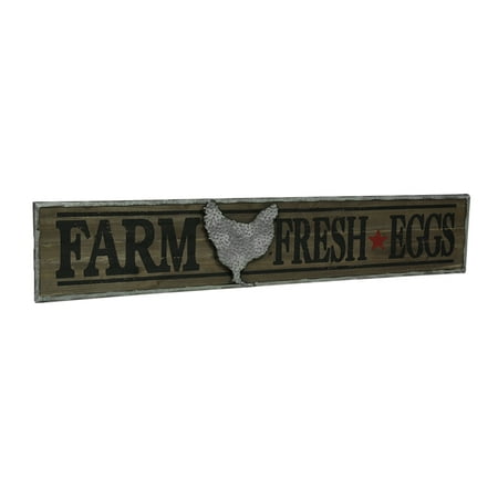 Rustic Farm Fresh Eggs Wood And Metal Chicken Coop Wall Sign