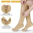 thumbnail image 3 of EIGTHTAIL 2 Pairs Zipper Compression Socks for Women & Men Toe Knee High Support Sock - XXL, 3 of 5