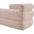 thumbnail image 6 of Meridian Furniture Kennedy Pink Faux Shearling Teddy Fabric Bench, 6 of 14