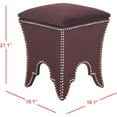 thumbnail image 6 of SAFAVIEH Deidra Ottoman Silver Nail Head Bordeaux, 6 of 7