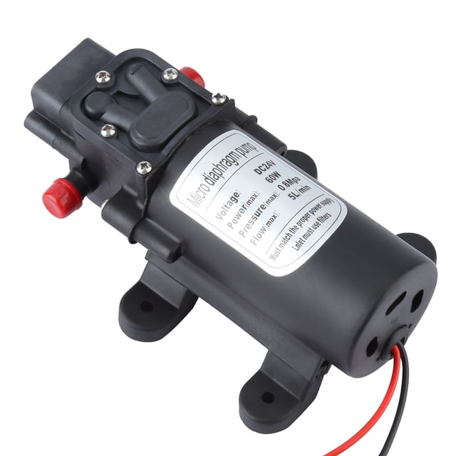 Minibomba de agua eléctrica de 24 V y 60 W, caudal de 5 l/m, microbomba de diafragma, succión de 1,5 m