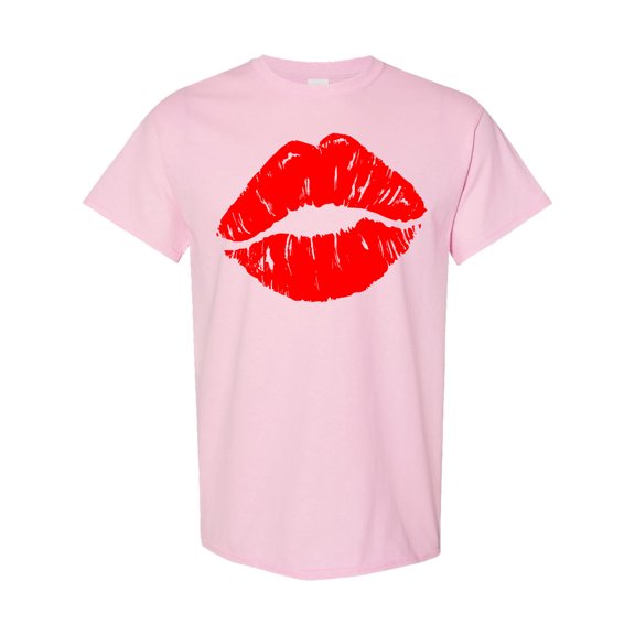 Inktastic Red Lips, Red Lipstick, Kissing Lips, Lips Print T-Shirt