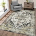 thumbnail image 4 of Yesfashion Carpets Area Rugs Washable 6'*9' Gray Persian Area Rug Machine Carpet Vintage Distressed Rug No-Slip Stain-Resistant Rug for Home Decor,Gray Gray tone 6*9ft, 4 of 7