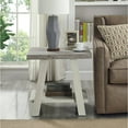 thumbnail image 4 of Athens Contemporary Two-Tone Wood Shelf End Table in Weathered Gray and Beige, 4 of 4