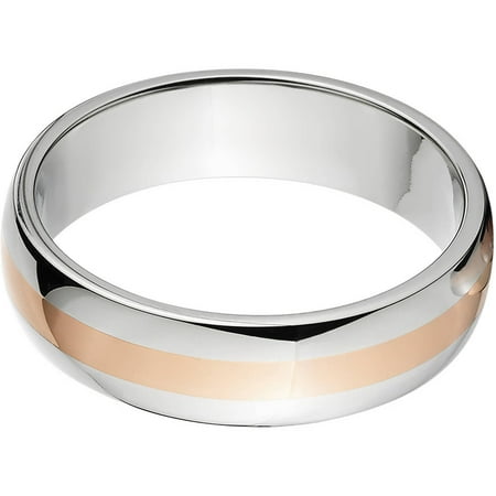 6mm Half-Round Titanium Ring with a 2mm Copper Inlay and a Polished Finish