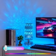 Crystal Table Lamp with Rechargeable RGB Bulb, 15 Color Modes, Remote Control Ambient Light for Bedroom, Living Room, Bar and Nightstand