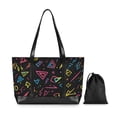 thumbnail image 7 of FORMRS Canvas Laptop Tote Bag for Women with 15.6" Computer Compartments Shoulder Handbag, Black Neon Lightning, 7 of 7