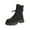 Black, variant on Dasayo Cowboy Women's Boots Ankle Low Heel Black Non Slip Lace up Round Toe Motorcycle Boots Shoes Women 36