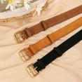 thumbnail image 6 of 2024 New 3.3cm Wide Suede Cowhide Belt for Women, Vintage Style with Gold/Sliver Buckle,  Skinny  Waistband for Dresses & Jeans (burnt orange C,100cm), 6 of 7