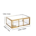 thumbnail image 5 of Caja de vidrio dorado para tarjetas de presentación con tapa, soporte para exhibir tarjetas de presentación, organizador de almacenamiento para escritorio de oficina, 5 of 5
