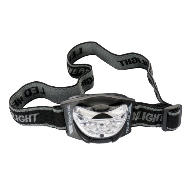 Trespass Torche à Tête 3 LED 2 LED Blanches 1 LED Rouge Camping Randonnée Pêche