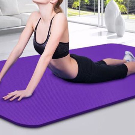 IZhansean Extra Thick Yoga Mat 6mm Non Slip Exercise Pilates Gym Picnic Camping Straps Purple
