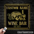 thumbnail image 4 of Craftnamesign Custom Bourbon Wine Bar Metal Wall Art LED Light, Custom Home Bar Pub Decor, 4 of 5