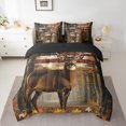 thumbnail image 2 of Erosebridal Animal Deer Bedding Sets Twin Size,Botanical Plantss Comforter Sets with Sheets,American Flag Bed in a Bag Twin size,Breathable Vintage Room Decoration,Reversible,7pcs, 2 of 6