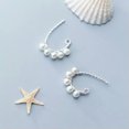 thumbnail image 3 of K-KED 925 Sterling Silver /Gold plated Small Pearl Hook Earrings Women-Silver, 3 of 9