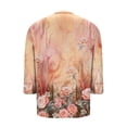 thumbnail image 4 of MLQIDK Womens Plus Size Tops 4x-5x Trendy V Neck T Shirts Floral Graphic Tees 3/4 Sleeve Blouses Dressy Casual Trendy Tunics Pink 2XL, 4 of 6
