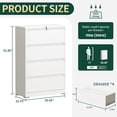 thumbnail image 6 of 4 Drawer Lateral File Cabinet with Lock, Steel Office Filing Cabinet, Heavy Duty Large Filing Storage Cabinet, Steel Wide File Cabinet for Legal/A4/F4, Require Assembly, White, 6 of 8