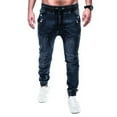 thumbnail image 2 of WEAIXIMIUNG Men Pants Slim Fit Work Mens Fashion Casual Pants Straight Pocket Drawstring Waist Solid Color Slim Toe Jeans, 2 of 9