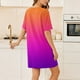 thumbnail image 5 of Mujeres Manga Corta Tops Impresión Casual Cuello Redondo Vendaje Vestido Falda de las Señoras, Vestido de Manga Corta para las Mujeres Primavera Verano Uso Diario, 5 of 6