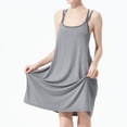 thumbnail image 3 of Defitshape Women's Plus Size Cotton Nightgown Cami Sleepwear Sleeveless Summer Loungewear Soft Comfy Camisole Night Pajama Sleep Lounge Dress Grey 0X, 3 of 5