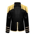 thumbnail image 4 of Hansber Kids Boys Girls Drum Majorette Jacket Long Sleeve Fringe Tassel Coat Honor Guard Uniform Stage Show Outfit Black 6, 4 of 5