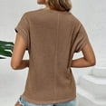 thumbnail image 7 of ZyeKqe Summer Tops for WomenCrochet Short Sleeve Shirts Hollow out Crewneck T Shirts Beach Vacation Top, 7 of 7