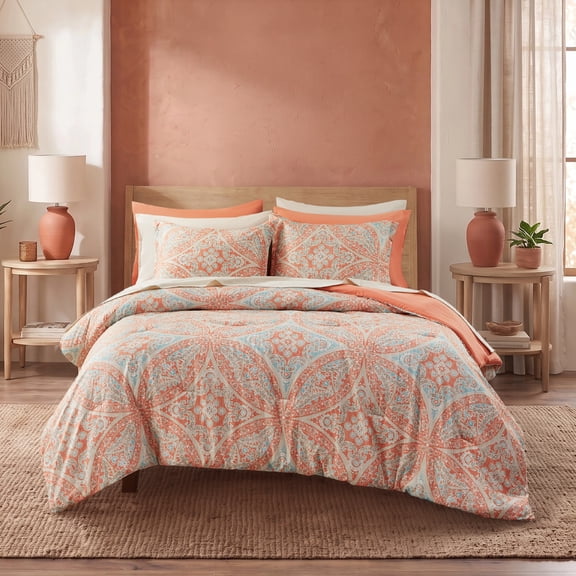 Regency Heights Full Size Comforter Sets, 9-Piece Bed in a Bag Full, Orange Bedding Comforter Set with Comforter, Flat Sheet, Fitted Sheet with Side Pockets