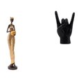 thumbnail image 1 of Estatua de mujer en gesto de roca, figuras africanas coleccionables, escultura de resina, ideal para regalar o decorar el hogar., 1 of 8