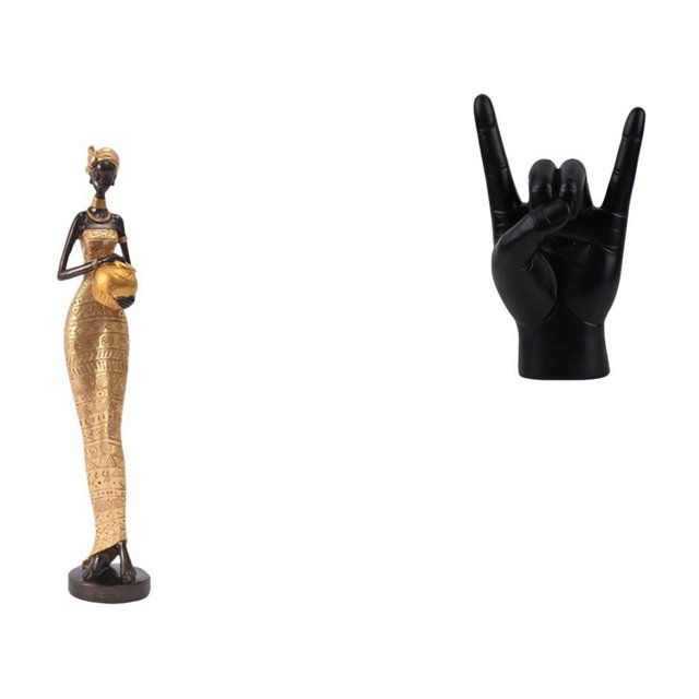 Estatua de mujer en gesto de roca, figuras africanas coleccionables, escultura de resina, ideal para regalar o decorar el hogar.