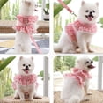 thumbnail image 4 of Paquete de 2 arnés para perro con correa, traje de flores para mascotas, ropa de primavera y verano, lindo juego de correa para arnés para cachorro, disfraz de princesa de encaje para caminar al aire, 4 of 5