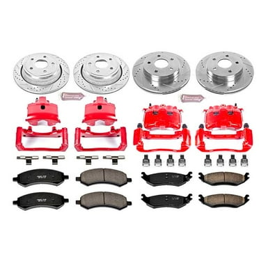 PowerStop Front and Rear Z23 Evolution Sport Brake Pad and Rotor Kit with Red Powder Coated Calipers Fits: DODGE Select Models KC2164