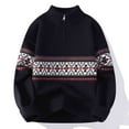 thumbnail image 2 of Stamzod Christmas Sweaters for Men Gifts Fashion Christmas Printed Long Sleeve Quarter Zip Sweater Casual Plus Size Sweatshirts for Men Black C XXL, 2 of 3