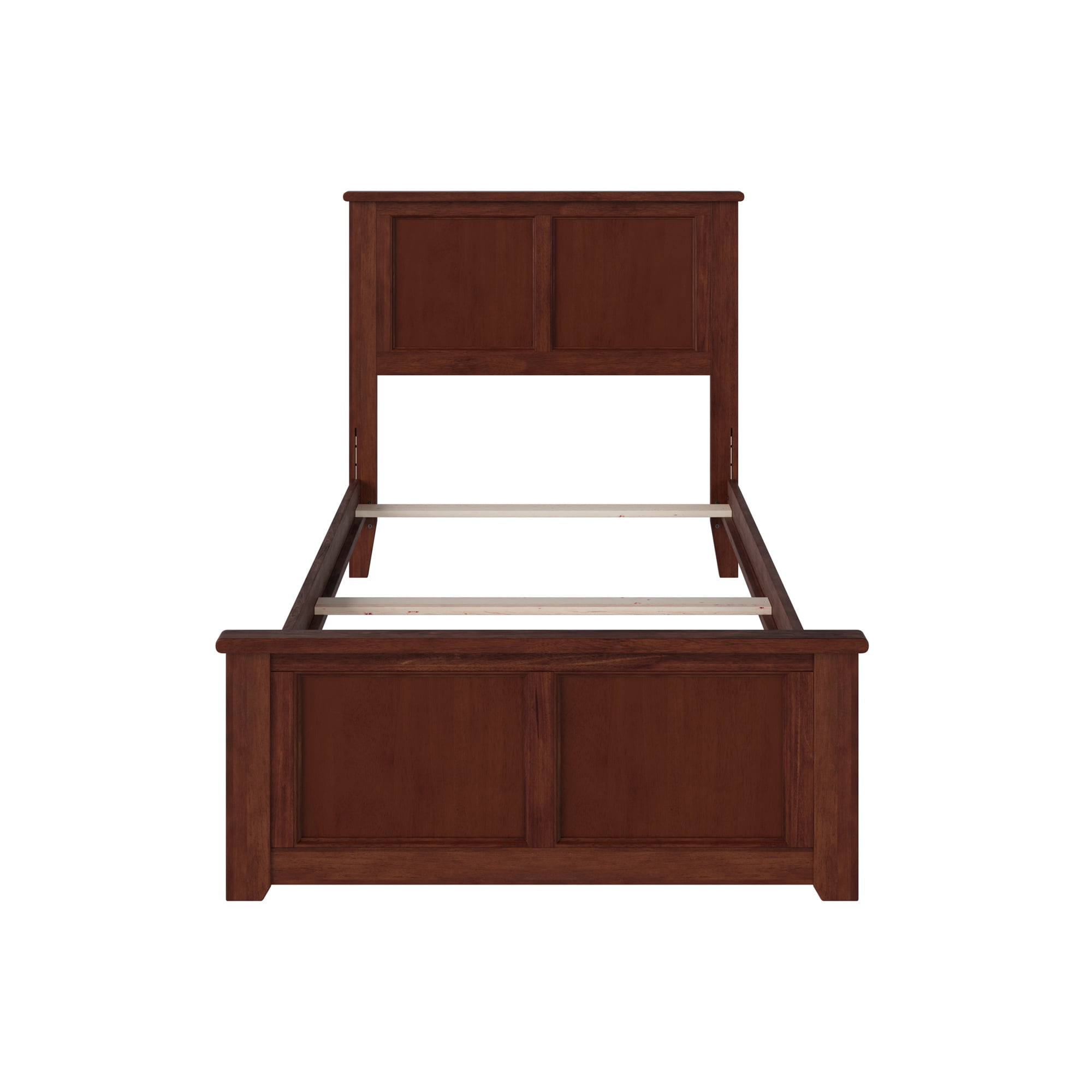 AFI Madison Twin Wood Foundation Bed with Matching Headboard Footboard, Walnut