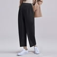 thumbnail image 6 of Hvyesh Women's Wide Leg Work Pants Maternity Mama High Waist Dress Palazzo Pants Trendy Wide Leg Jogger Trousers with Pockets, 6 of 7