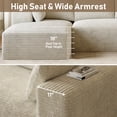 thumbnail image 4 of Wiilayok 107" Cloud Sectional Couch with L-Shape Chaise,Modern Modular Sofa with Deep Seat, Comfy Boneless Upholstered Couches for Living Room Bedroom,Beige, 4 of 10