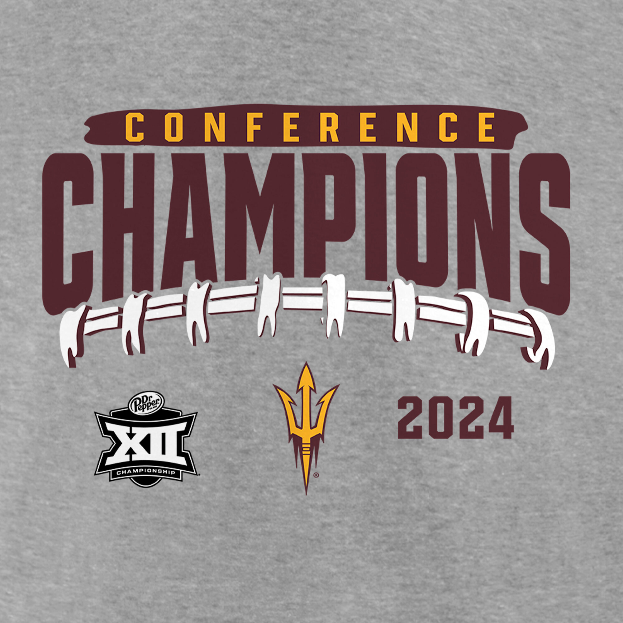 Men's Heather Gray Arizona State Sun Devils 2024 Big 12 Football