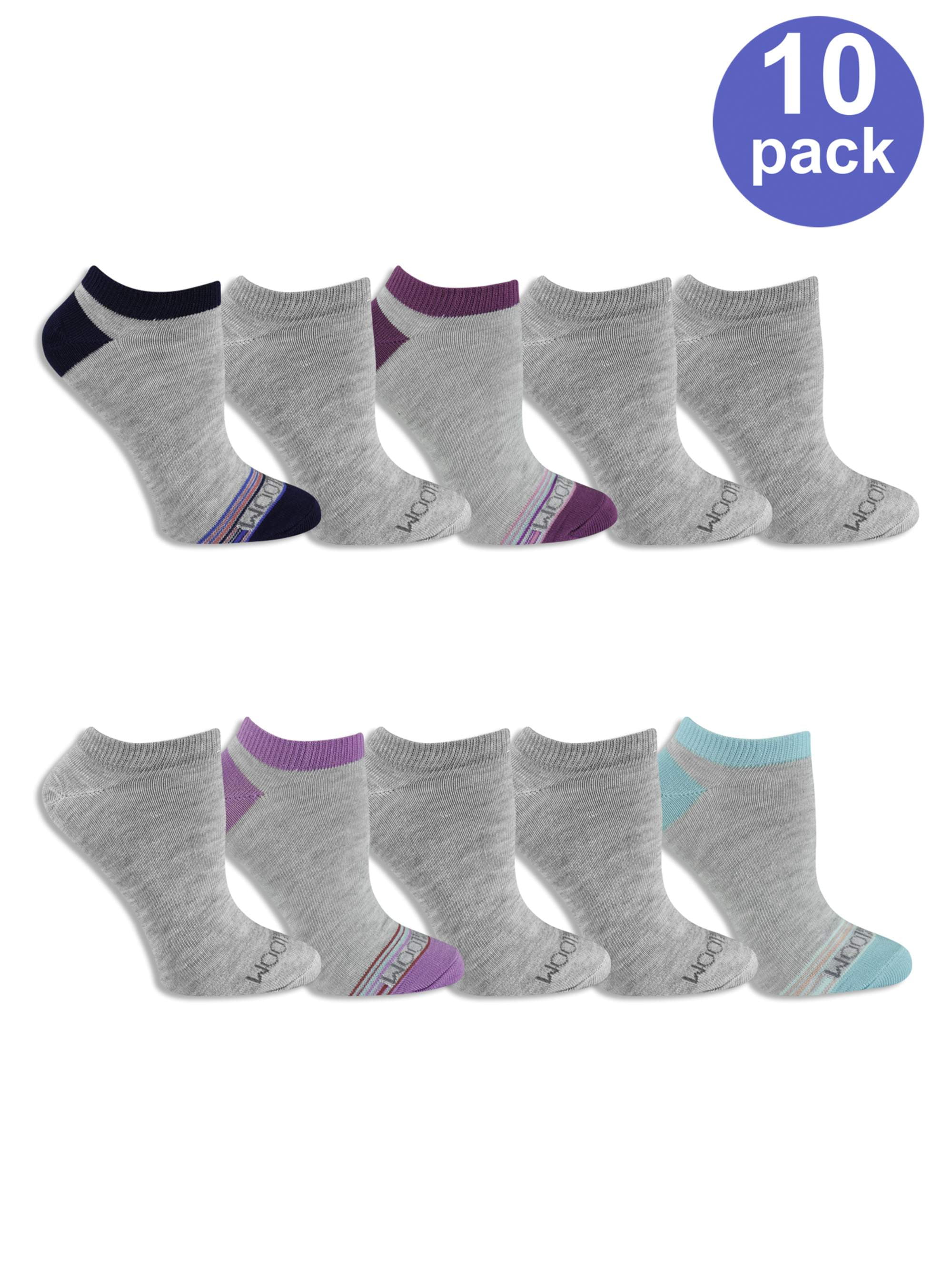 Hanes Women's Everyday Soft Flat Knit No Show Socks, 10 Pack - Walmart.com