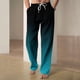 thumbnail image 1 of Pantalones largos de moda para hombre con cordón elástico en la cintura y color degradado, pantalones casuales de longitud completa para hombre., 1 of 4