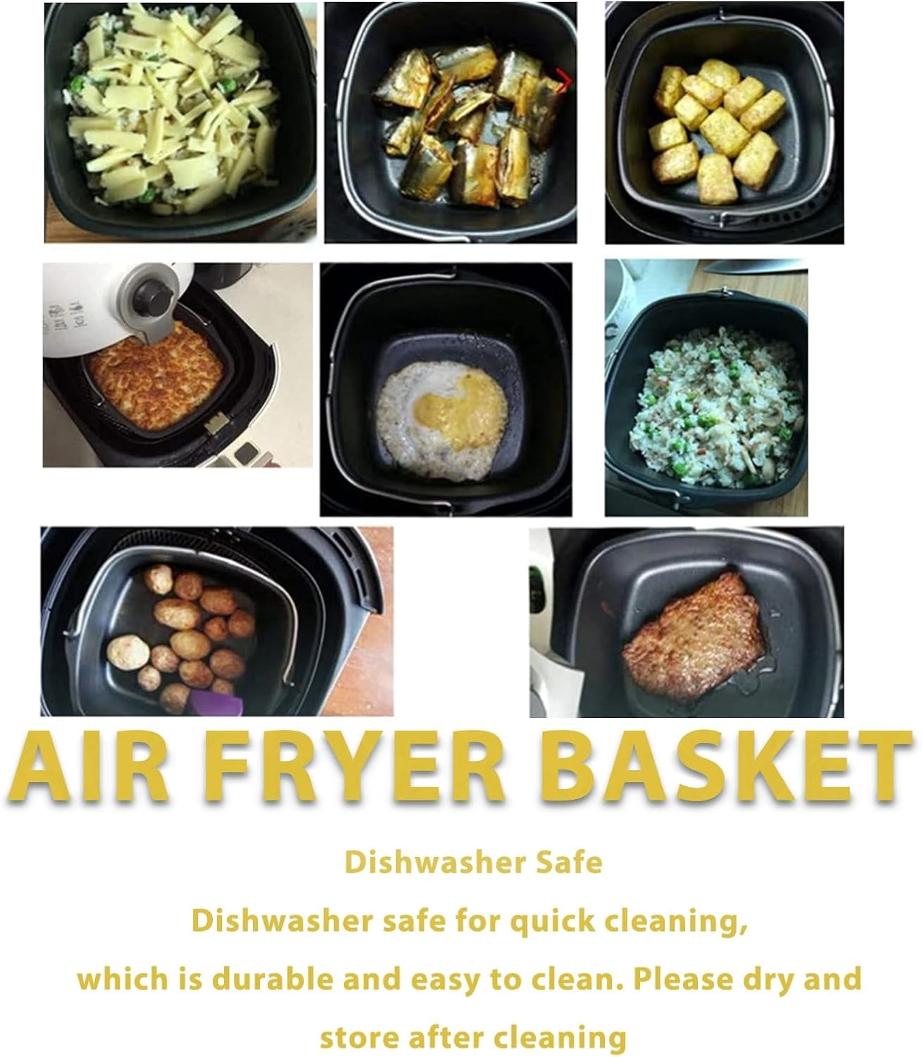 ABCISI Air Fryer Accessory, Nonstick Air Fryer Cake Barrel for Home Kitchen, Pizza Bread Baking Pan for 3.8QT-8QT Standard Deep Fryers, Dishwasher Safe(7 inch)