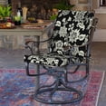 thumbnail image 4 of ARDEN 4-Pack Outdoor Patio Dining Chair Cushion, 20x44, Rain-Proof Seat Pad, Fade-Resistant Outdoor Cushion Ashland Black Jacobean, 4 of 13
