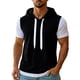 thumbnail image 1 of Camiseta con Capucha de Manga Corta para Hombres, Camiseta con Capucha de Dos Piezas de Patchwork Respirable Casual, Color Sólido para el Verano, 1 of 8
