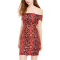 thumbnail image 1 of Vestido ajustado Crystal Doll con estampado de pitón para mujer deepred XS, 1 of 1
