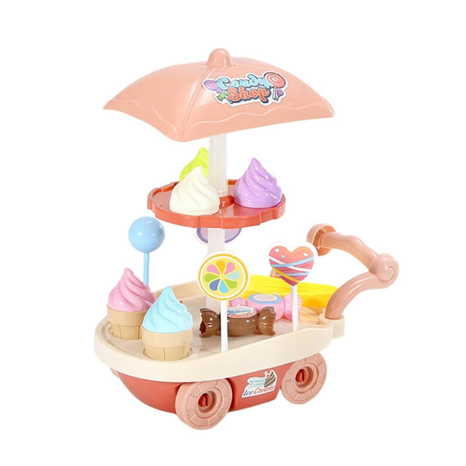 Children Kids Ice Cream Pretend Toys Set Ice Cream Cart Toys Playset